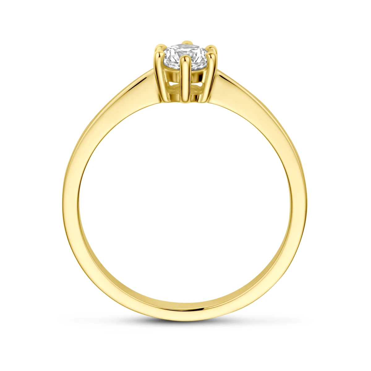 ring zirkonia 14K geelgoud