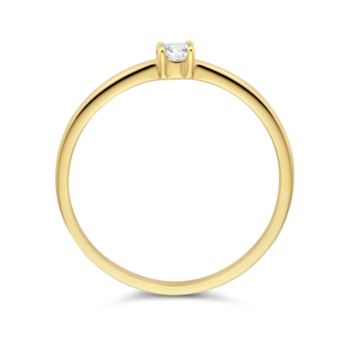 ring zirkonia 14K geelgoud