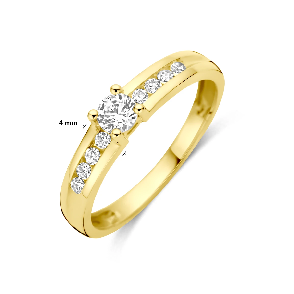 ring zirkonia 14K geelgoud