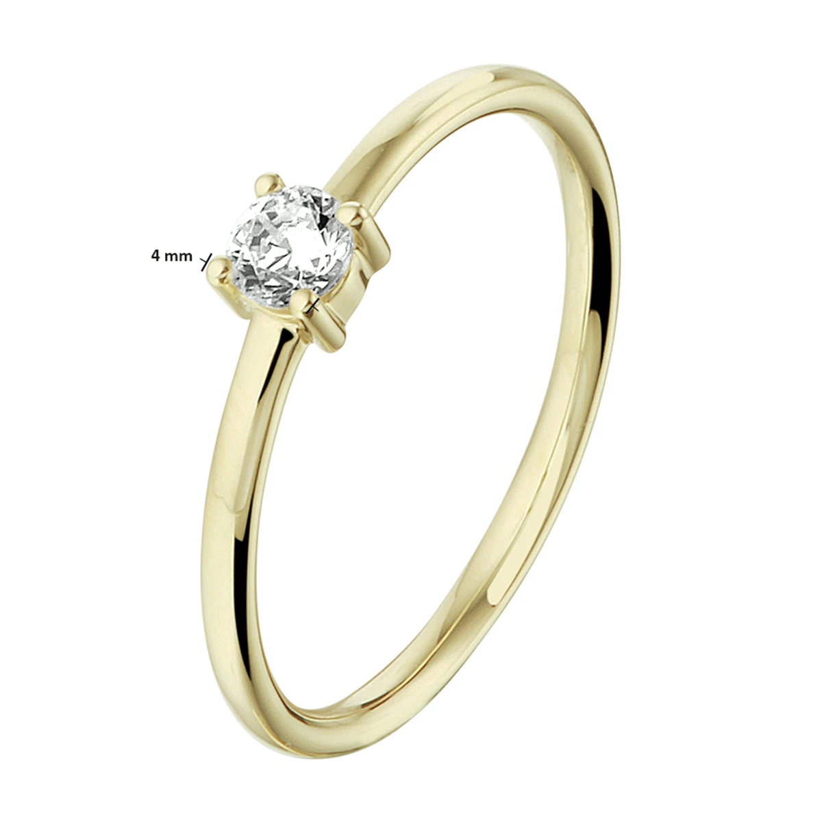ring zirkonia 14K geelgoud