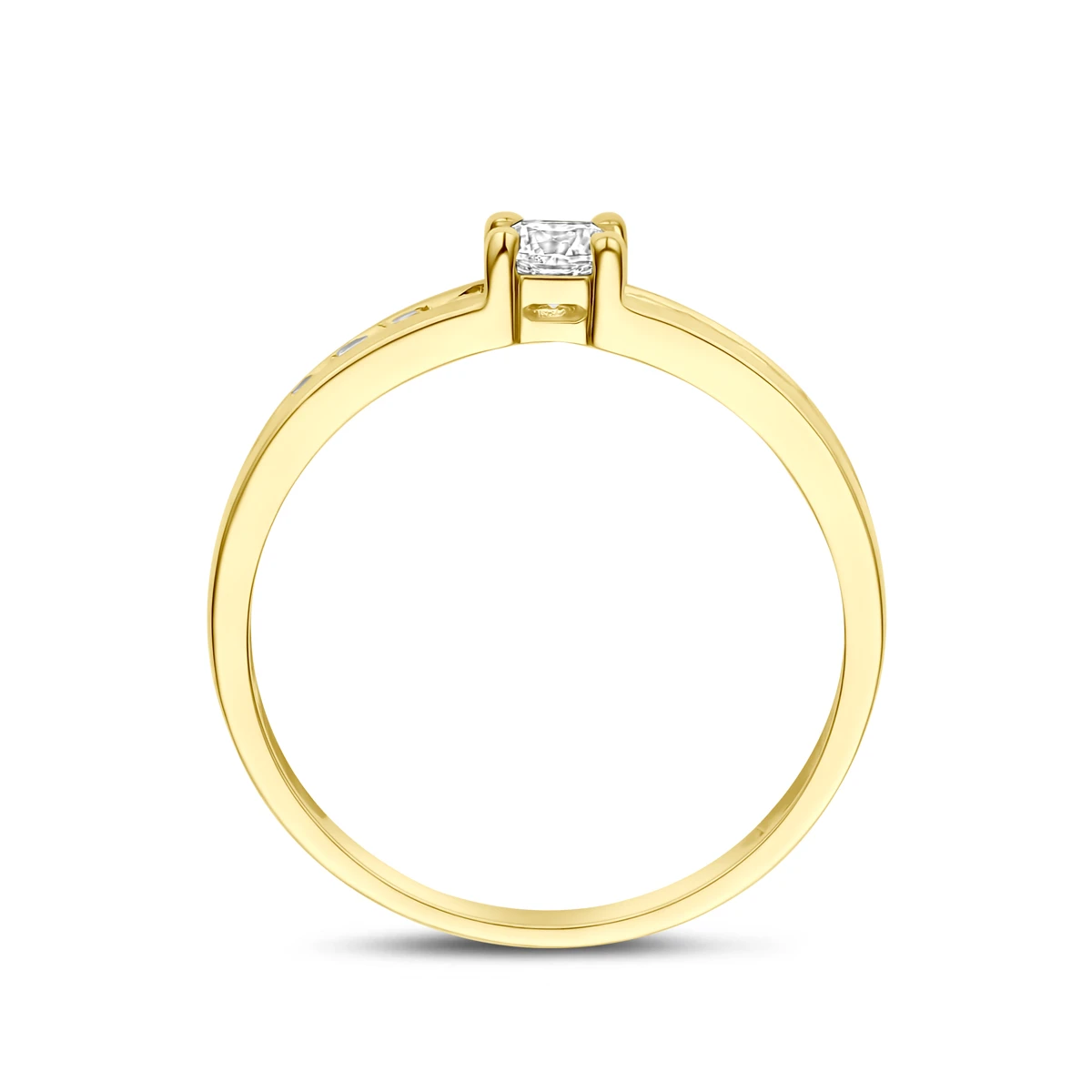 ring zirkonia 14K geelgoud