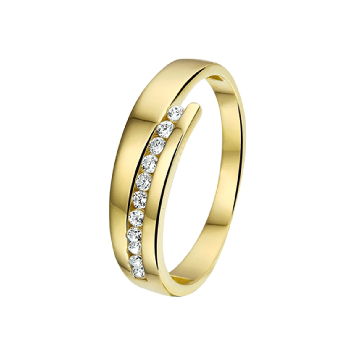 ring zirkonia 14K geelgoud