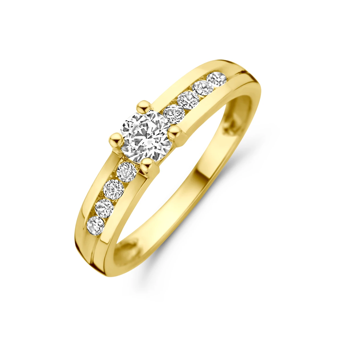 ring zirkonia 14K geelgoud
