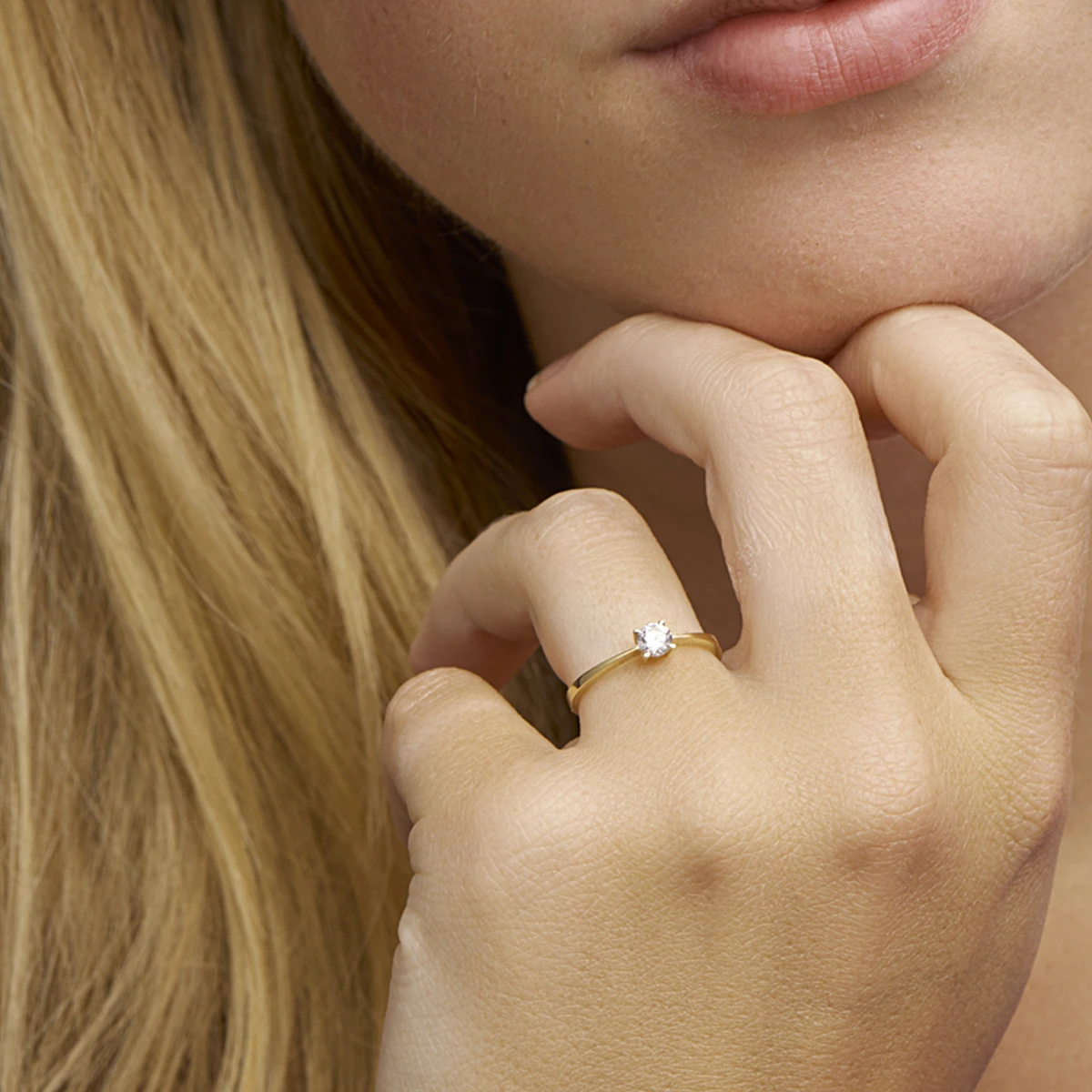 ring zirkonia 14K geelgoud