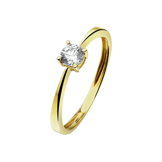ring zirkonia 14K geelgoud