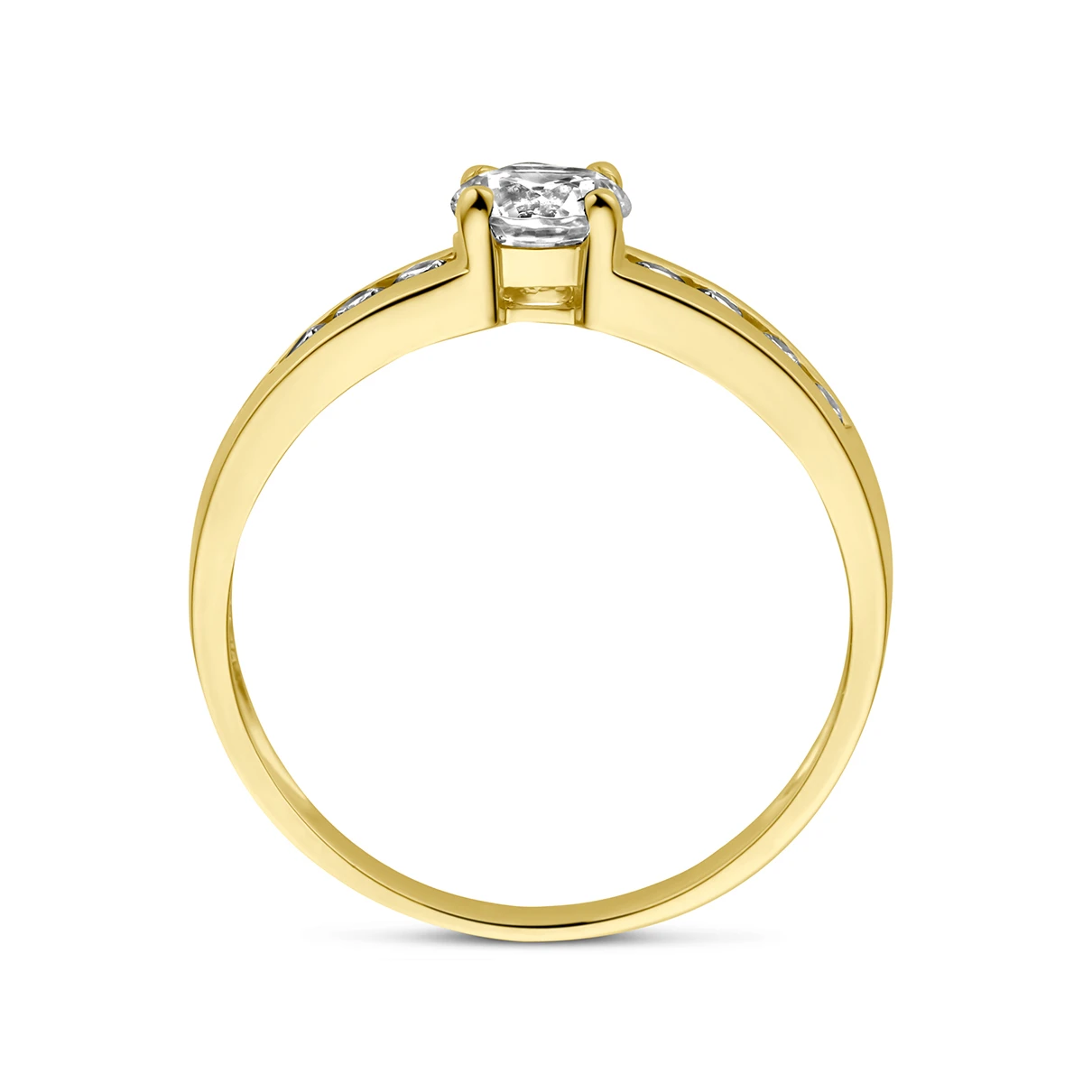 ring zirkonia 14K geelgoud