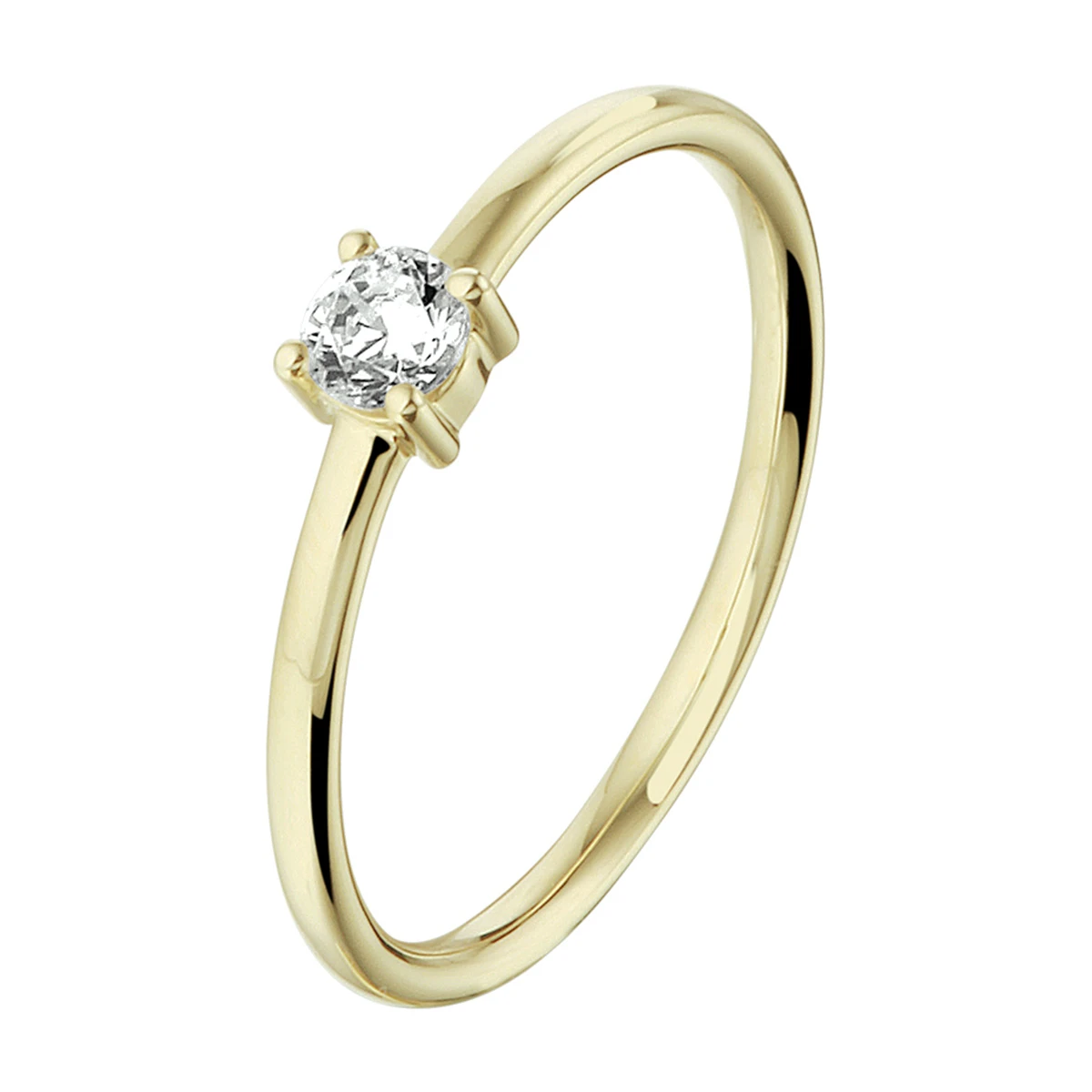 ring zirkonia 14K geelgoud