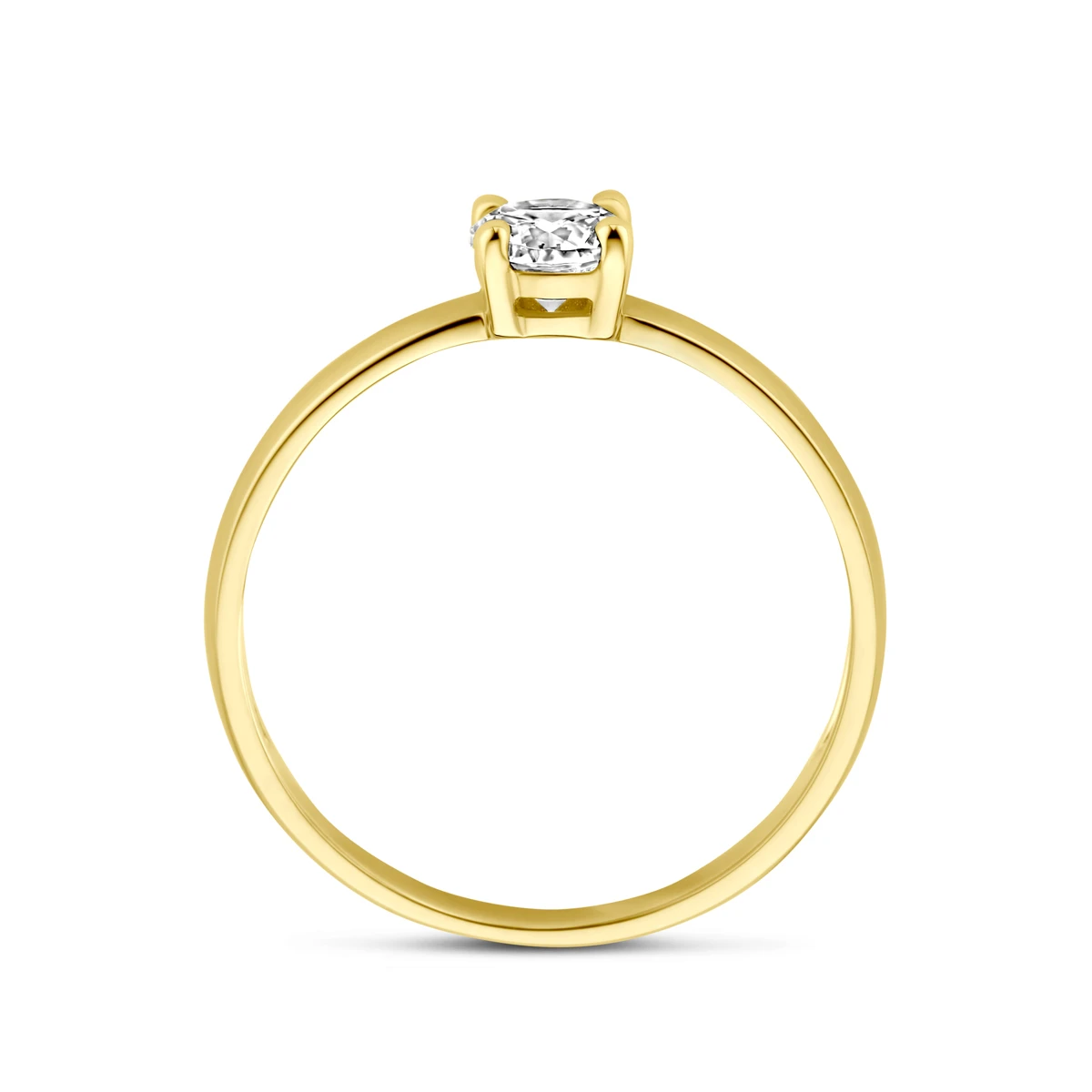ring zirkonia 14K geelgoud