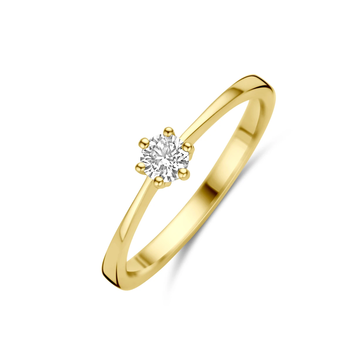 ring zirkonia 14K geelgoud