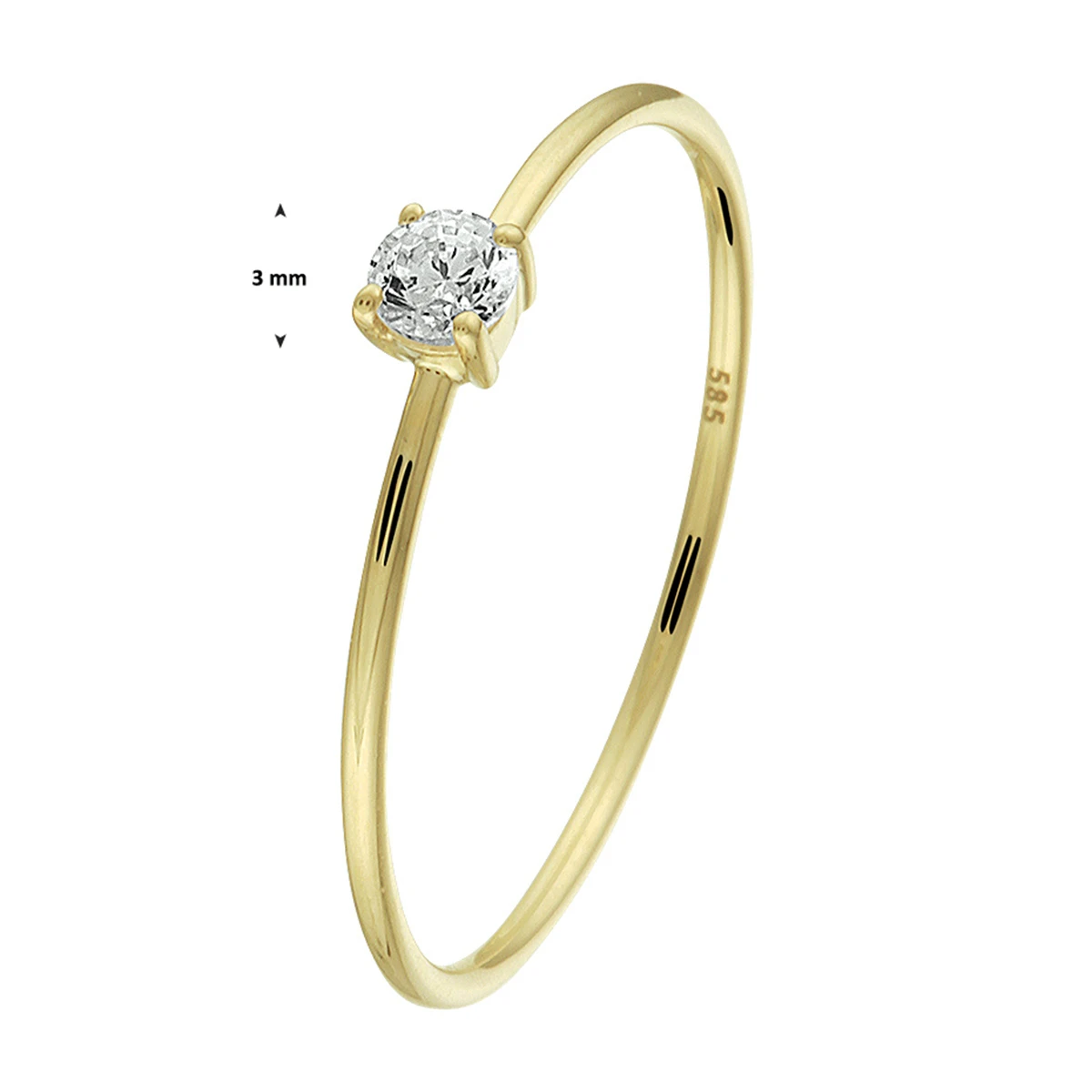 ring zirkonia 14K geelgoud