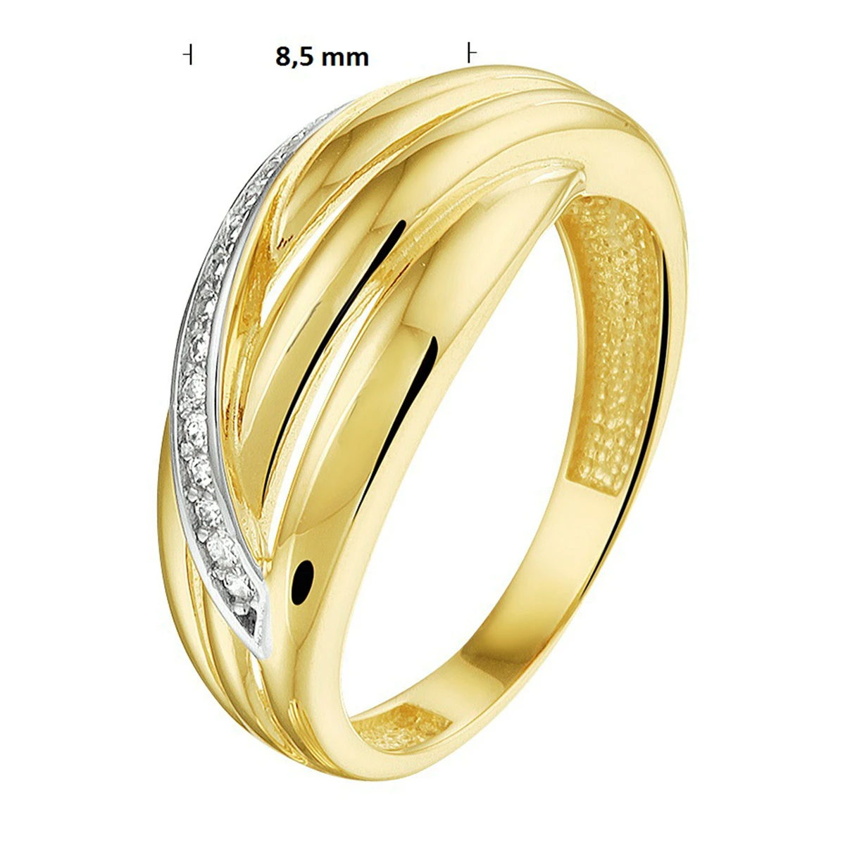 ring zirkonia 14K geelgoud