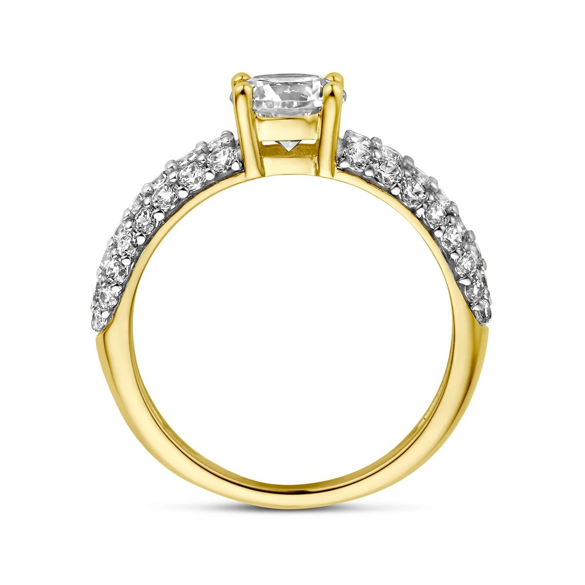 ring zirkonia 14K geelgoud