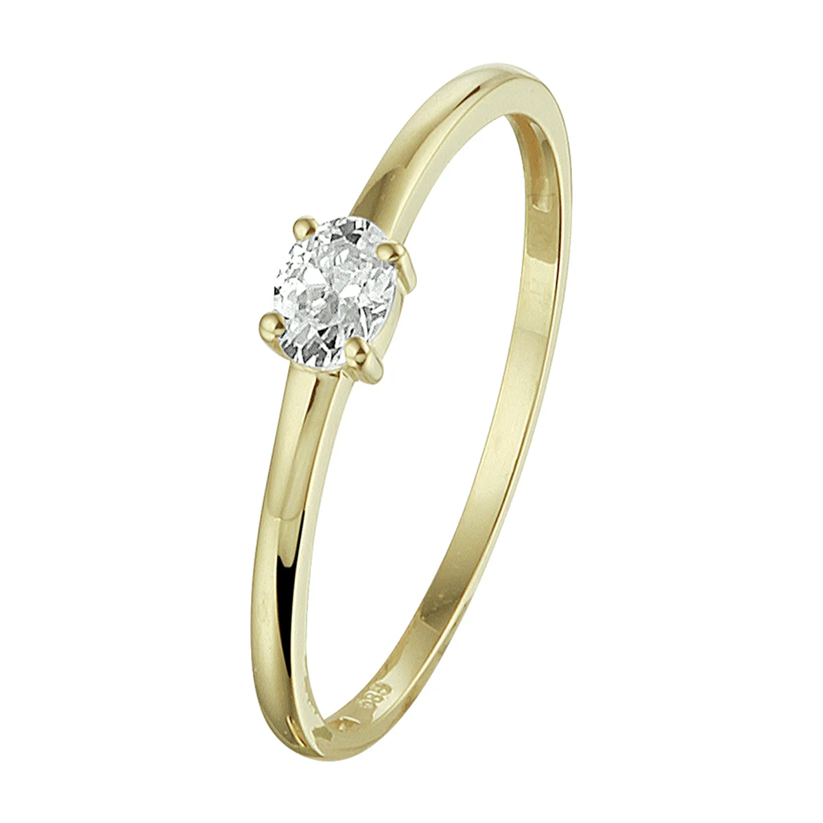 ring zirkonia 14K geelgoud