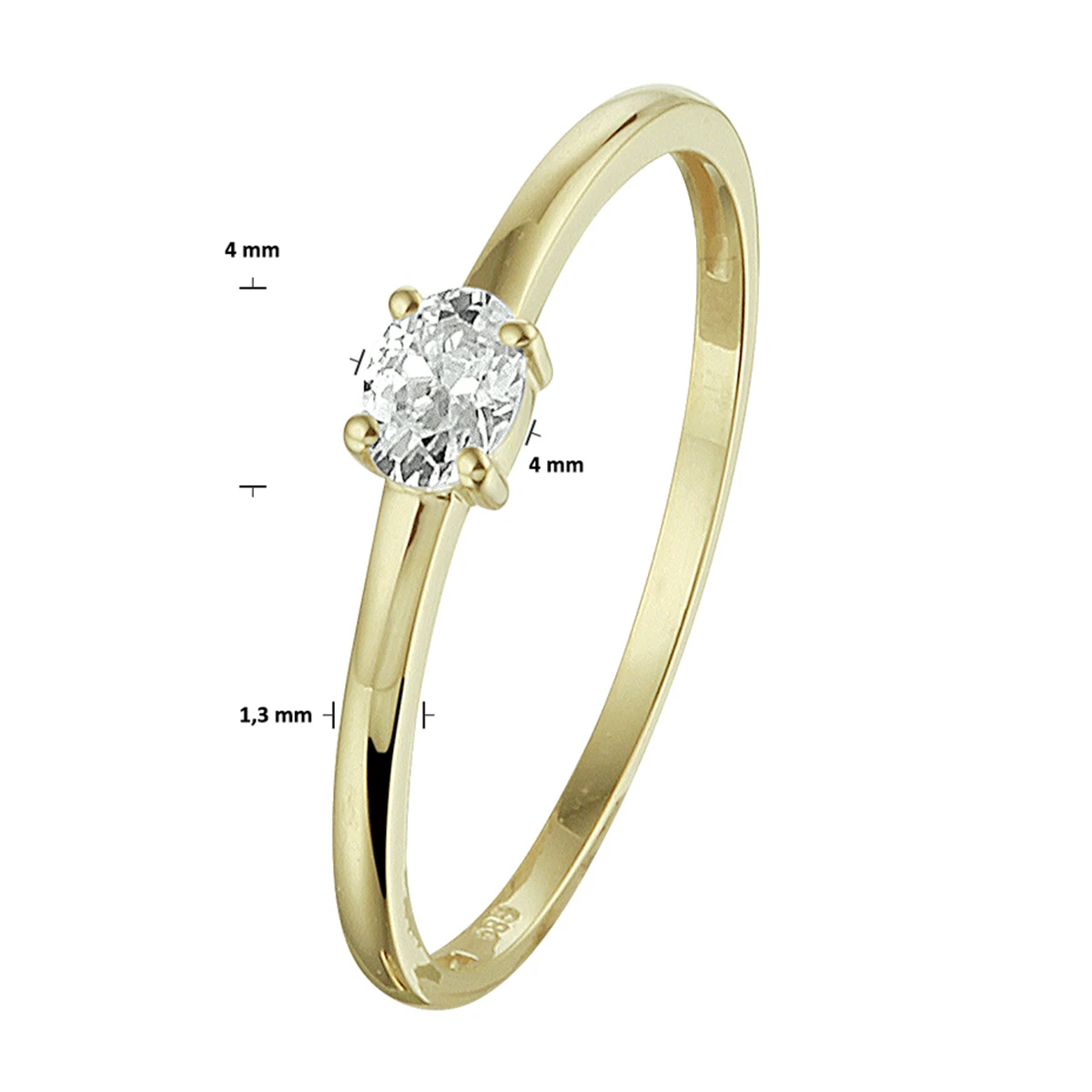 ring zirkonia 14K geelgoud