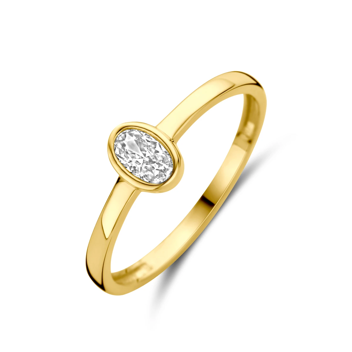 ring zirkonia 14K geelgoud