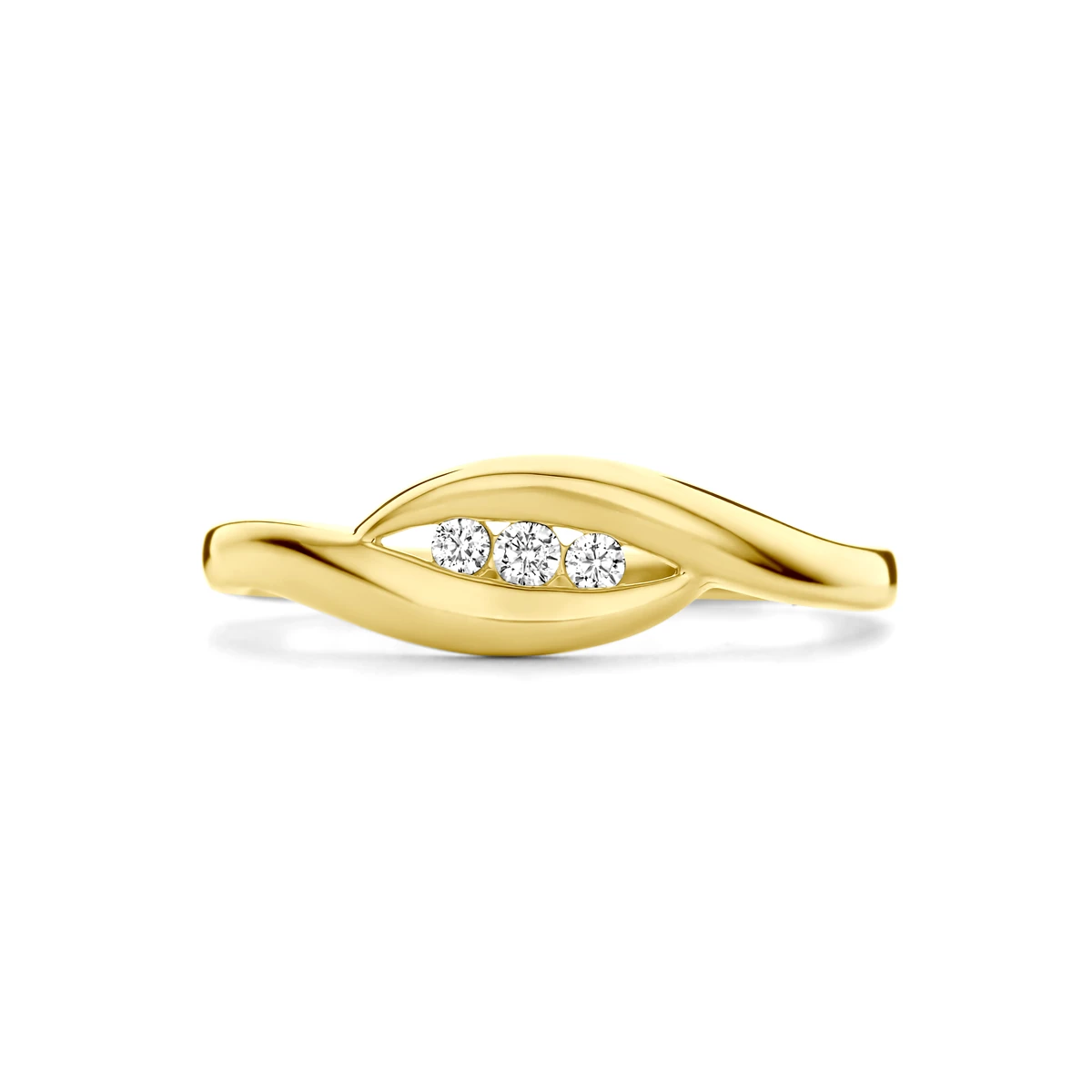 ring zirkonia 14K geelgoud