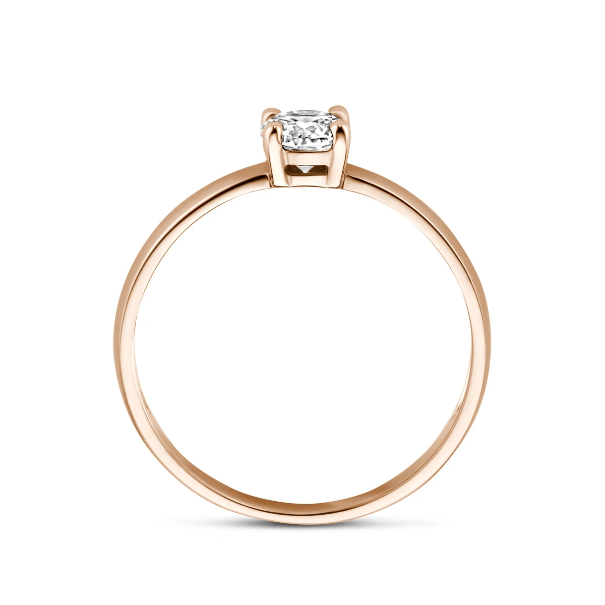 ring zirkonia 14K roségoud