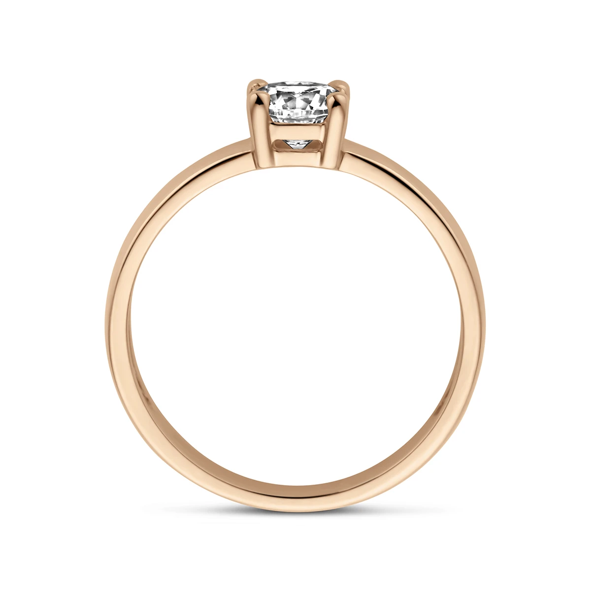 ring zirkonia 14K roségoud