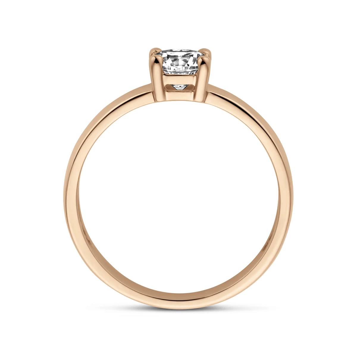 ring zirkonia 14K roségoud