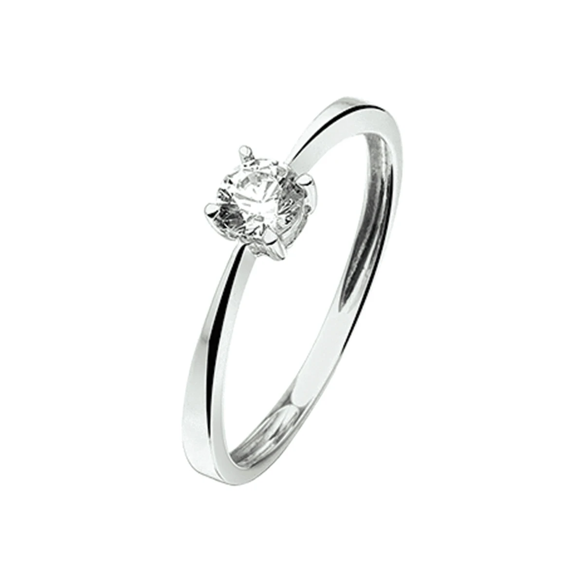 ring zirkonia 14K witgoud