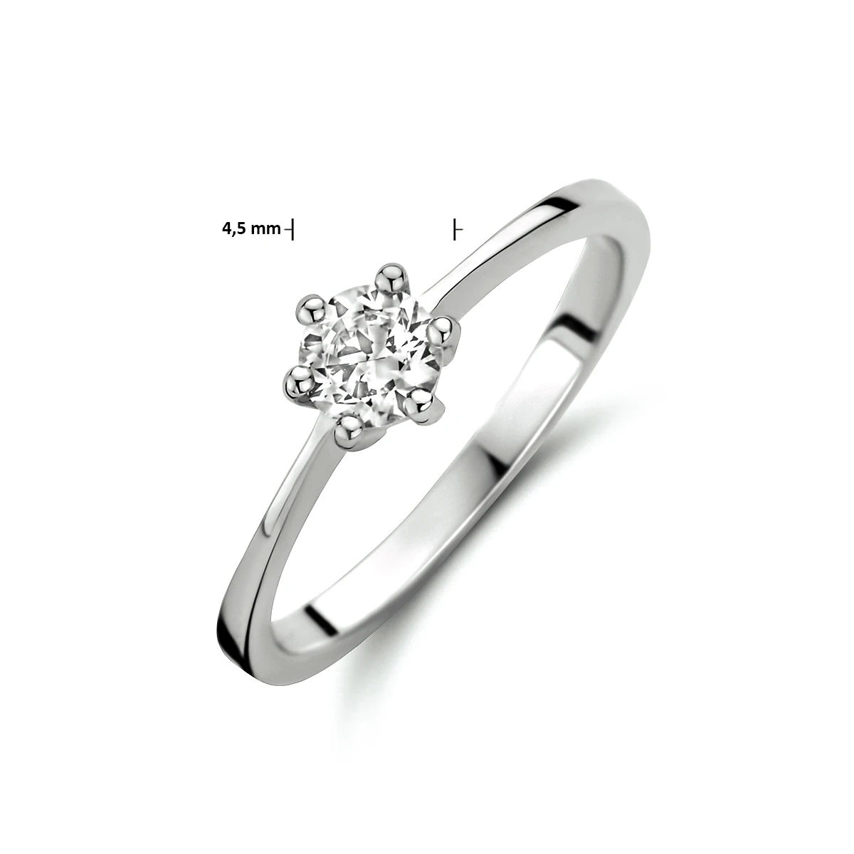 ring zirkonia 14K witgoud