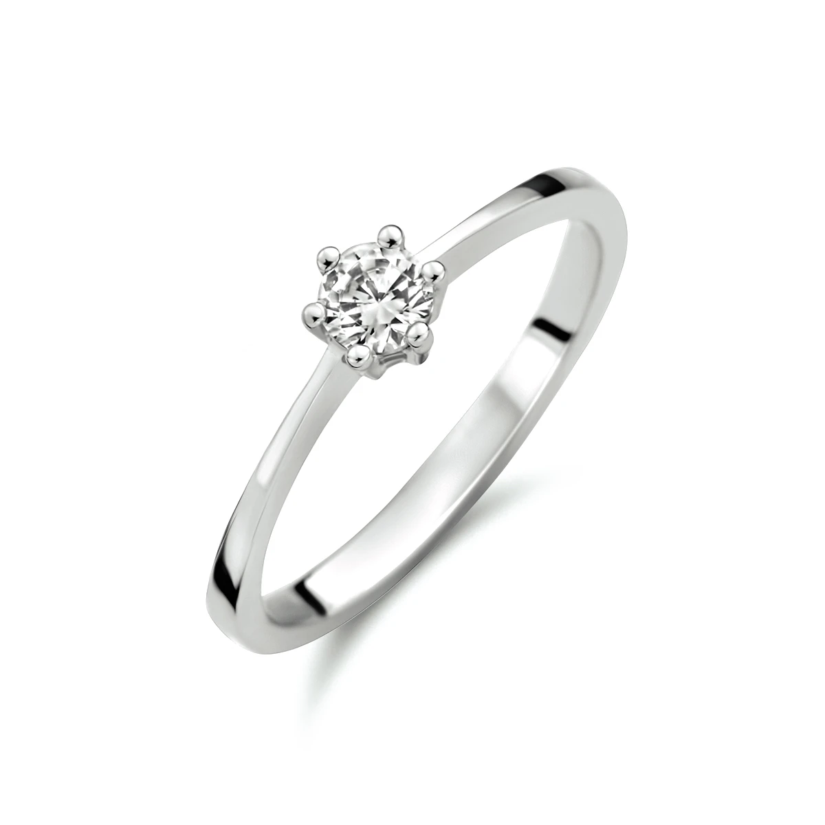 ring zirkonia 14K witgoud