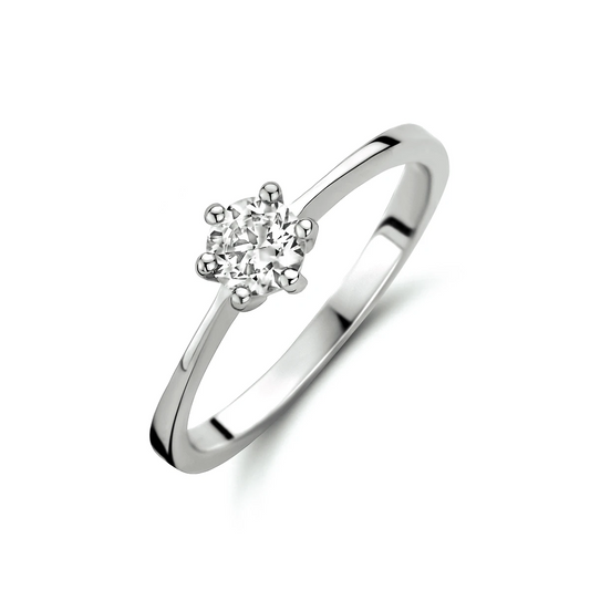 ring zirkonia 14K witgoud