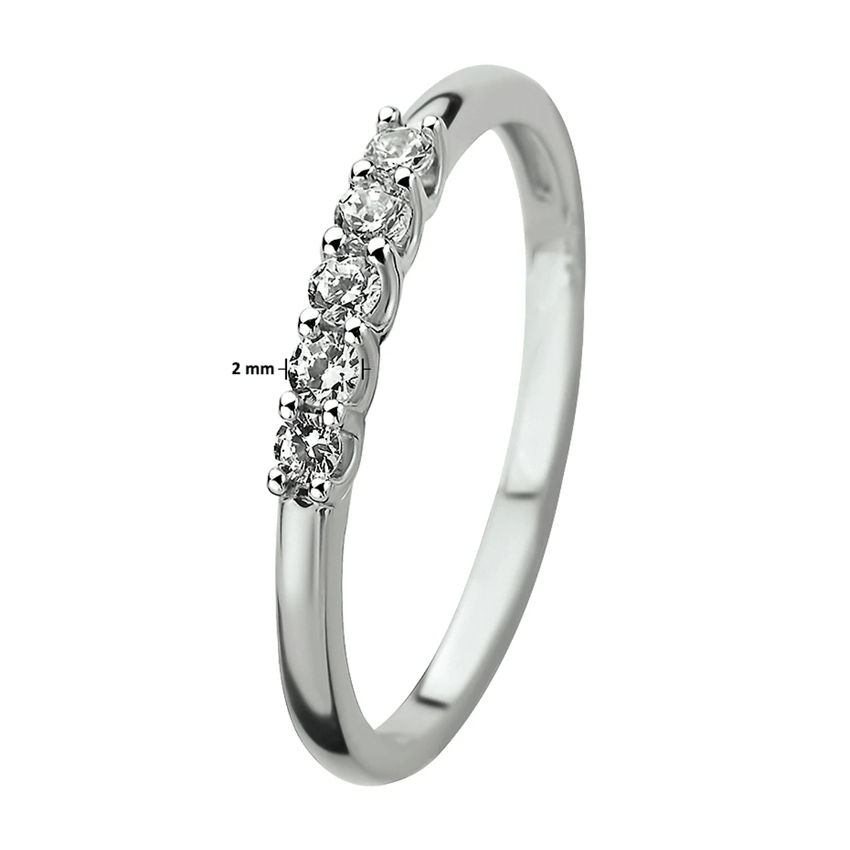 ring zirkonia 14K witgoud
