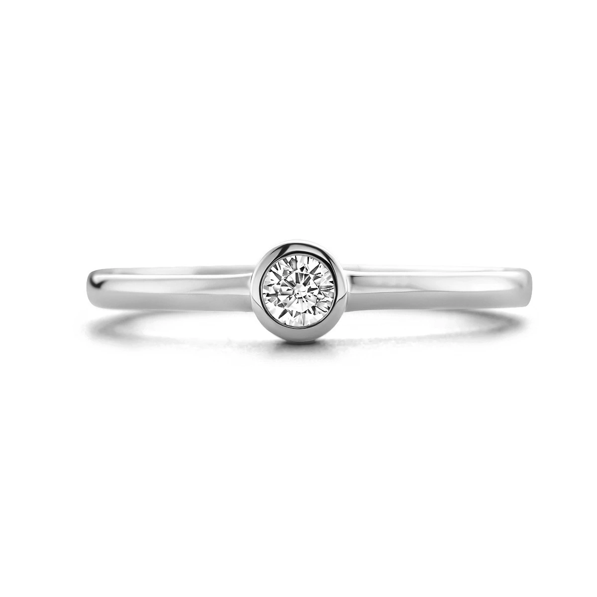 ring zirkonia 14K witgoud
