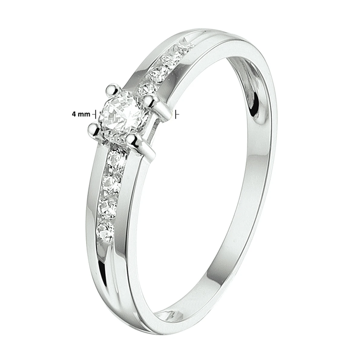 ring zirkonia 14K witgoud