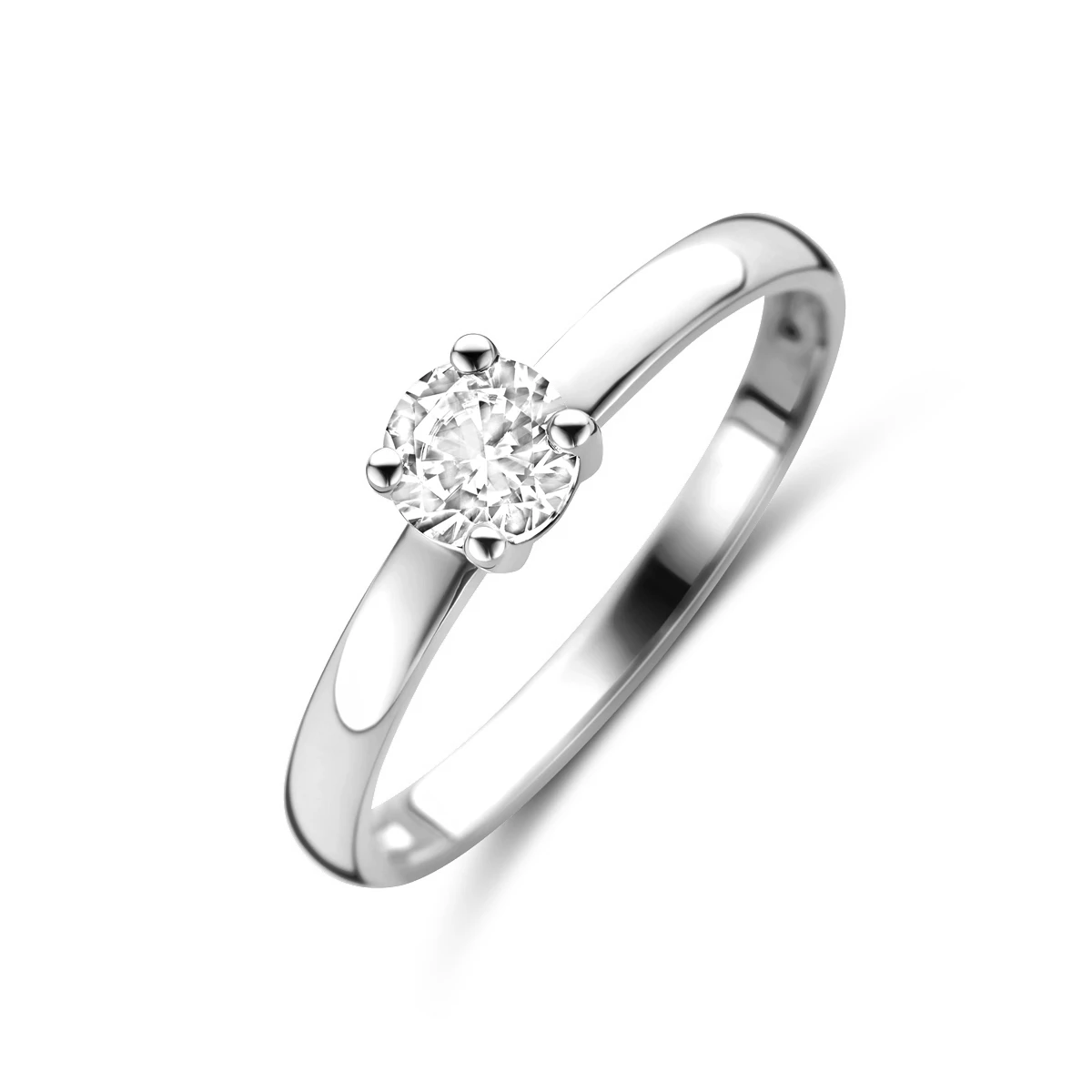 ring zirkonia 14K witgoud
