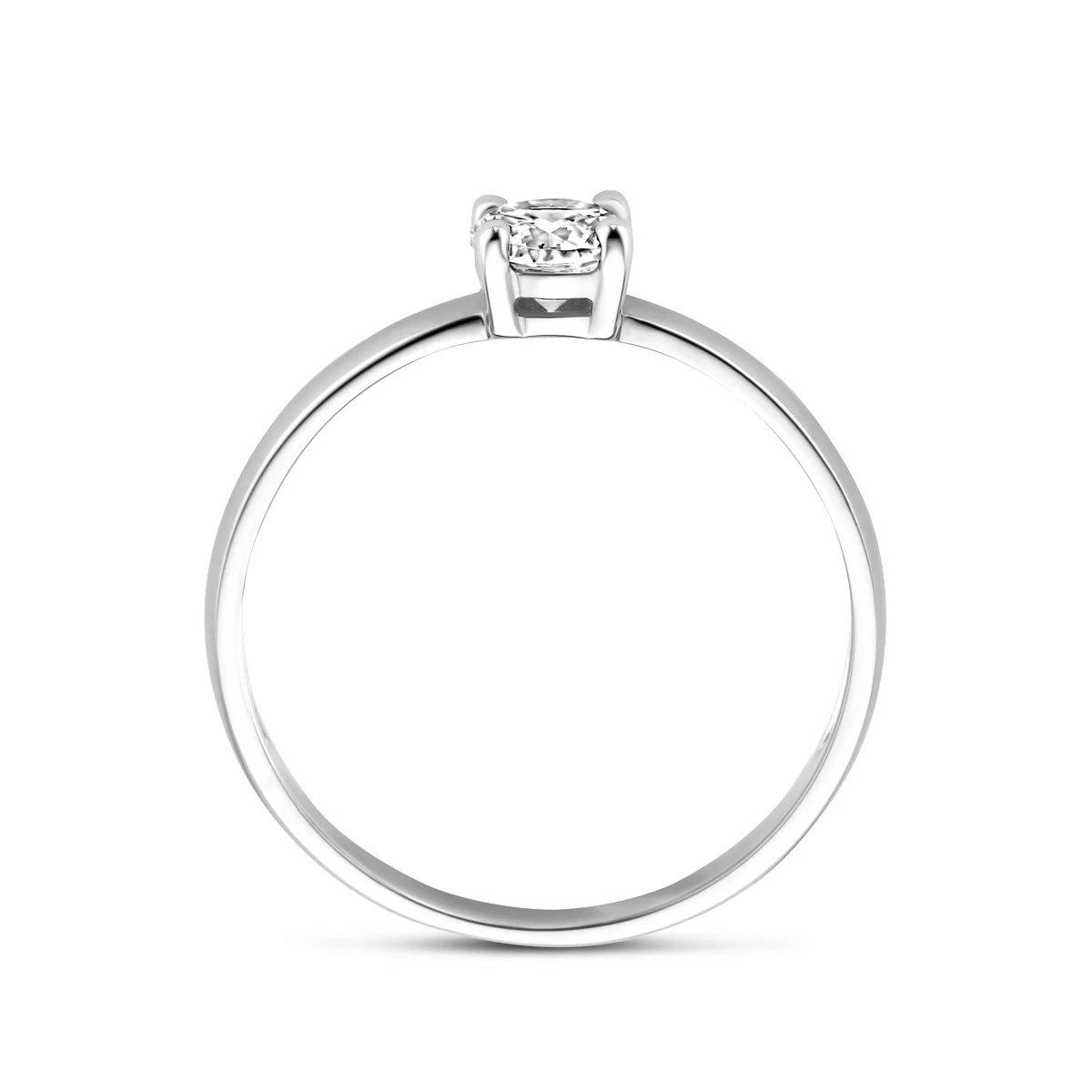 ring zirkonia 14K witgoud