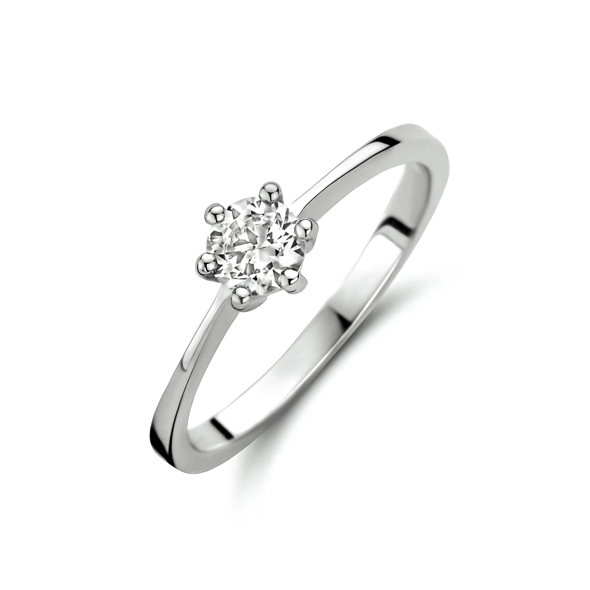 ring zirkonia 14K witgoud