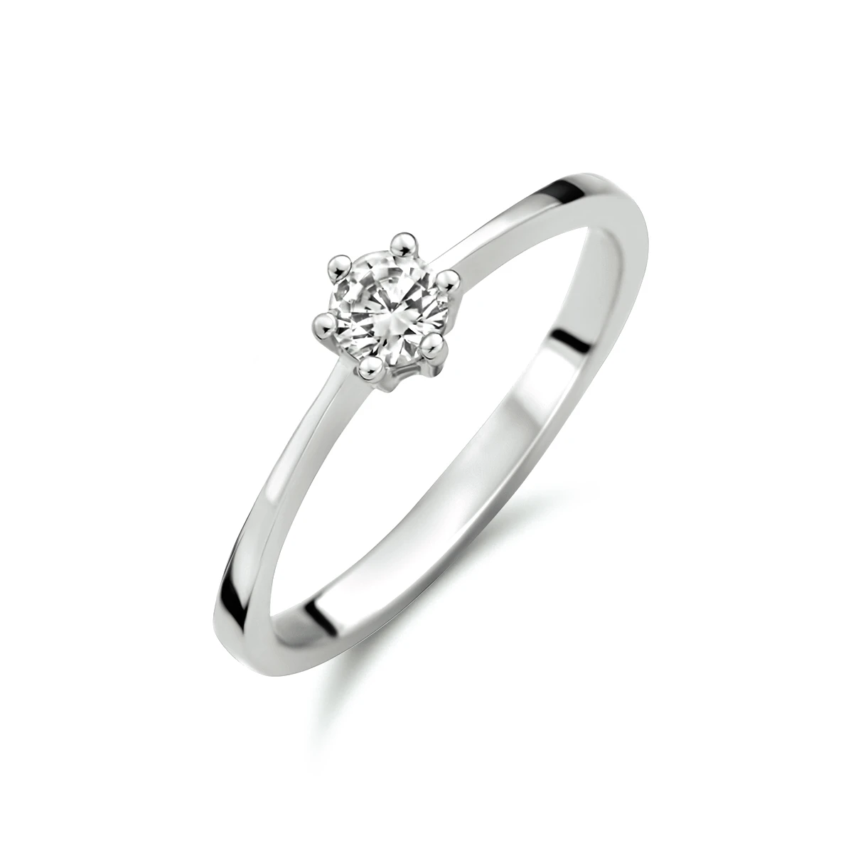 ring zirkonia 14K witgoud