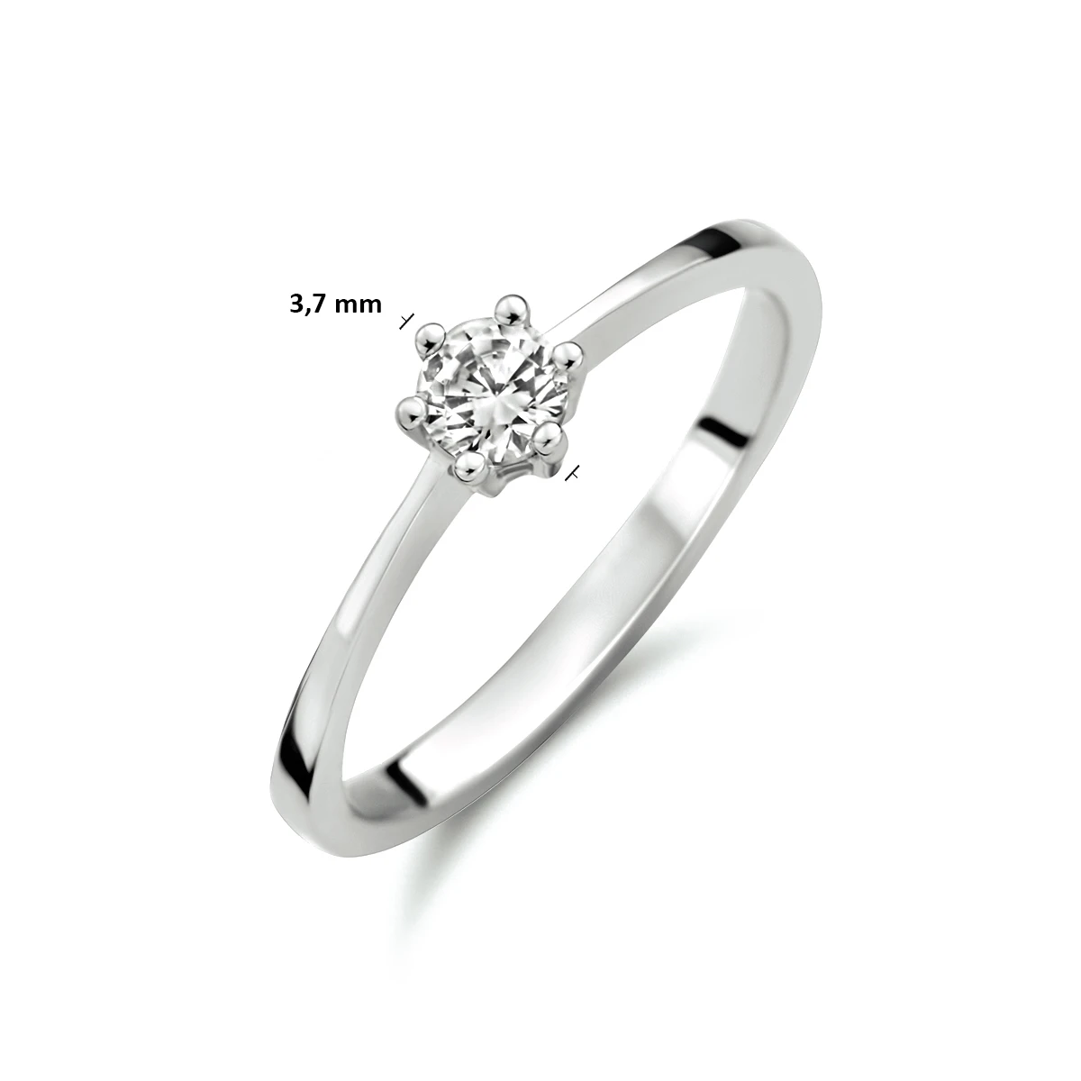 ring zirkonia 14K witgoud
