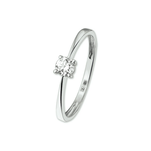 ring zirkonia 14K witgoud
