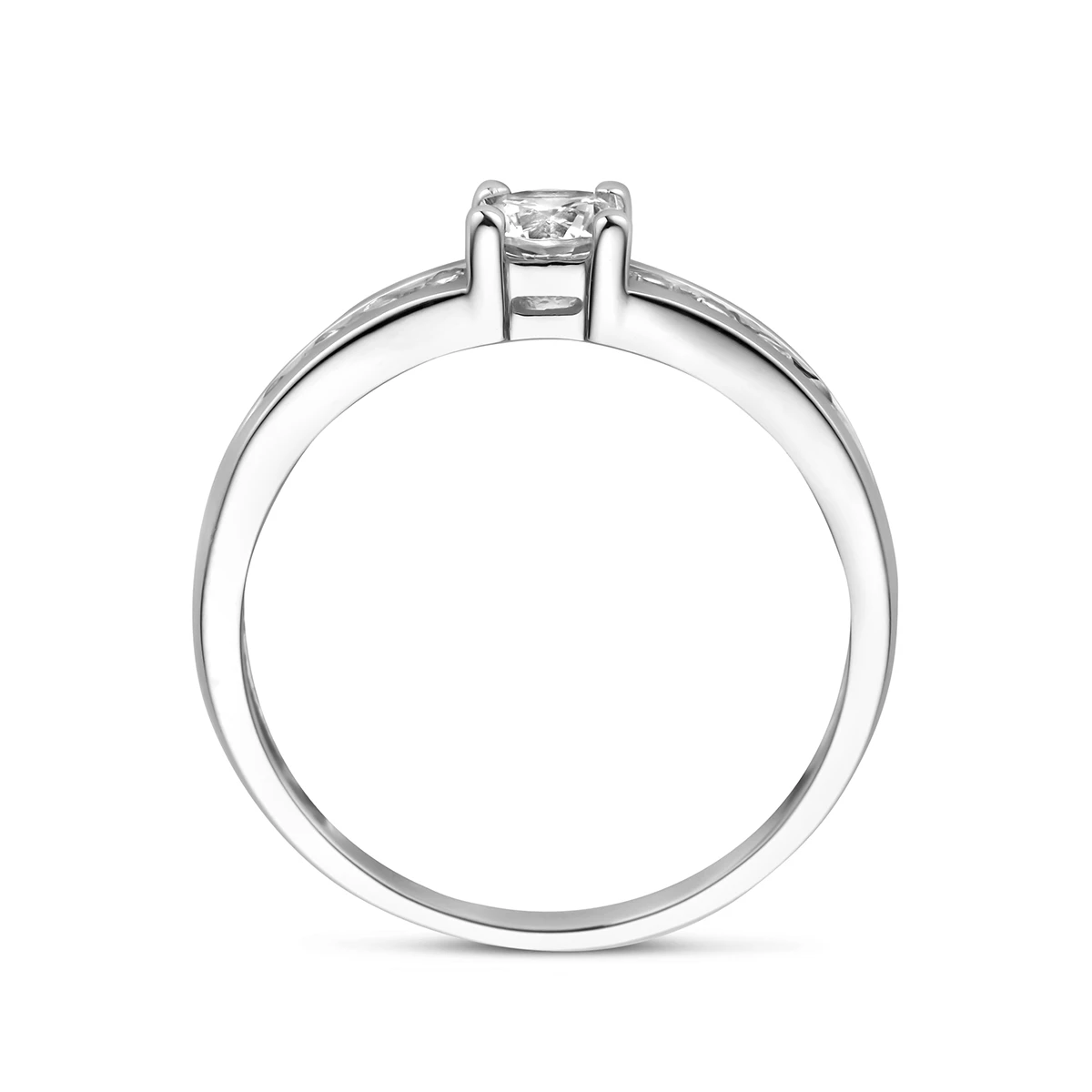 ring zirkonia 14K witgoud