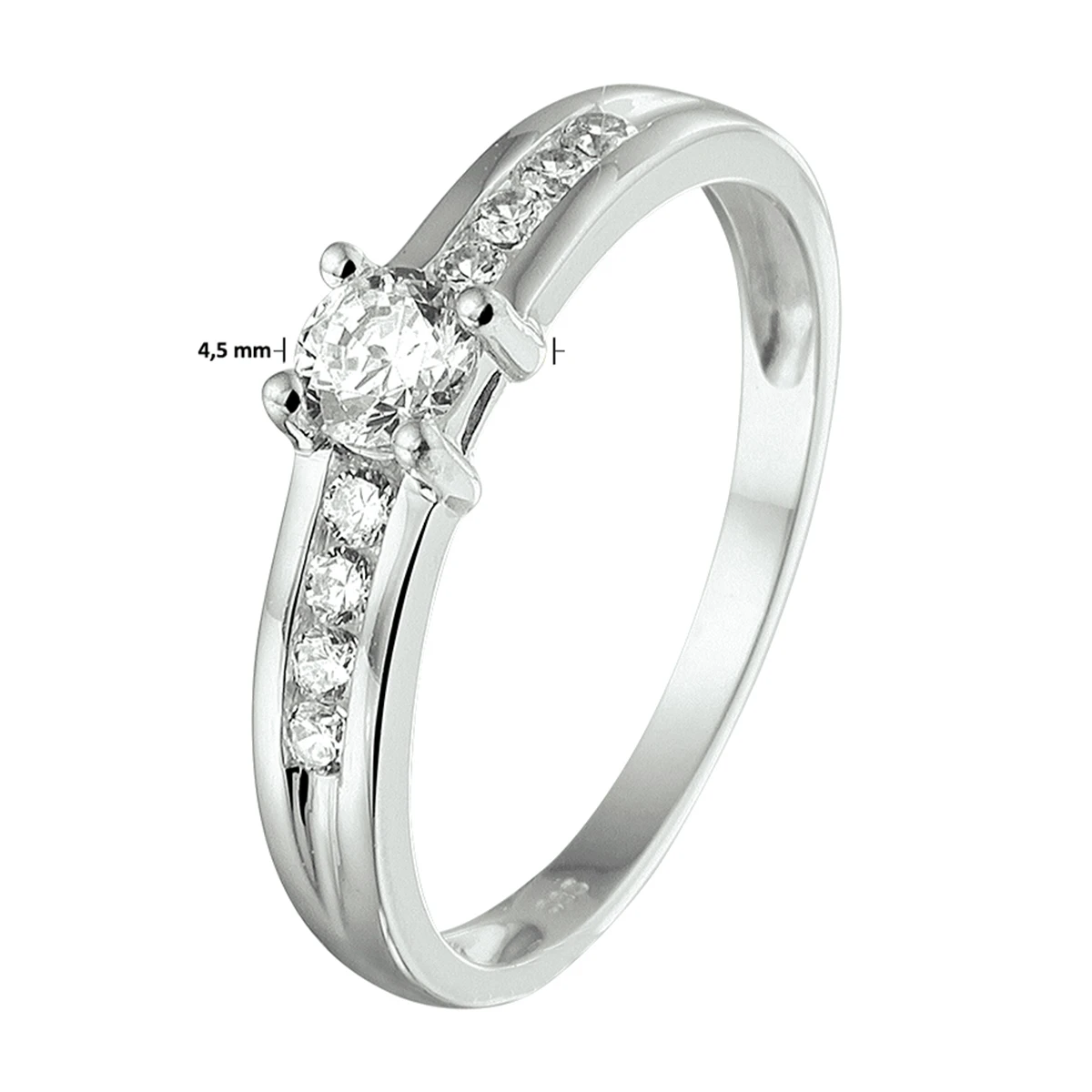 ring zirkonia 14K witgoud
