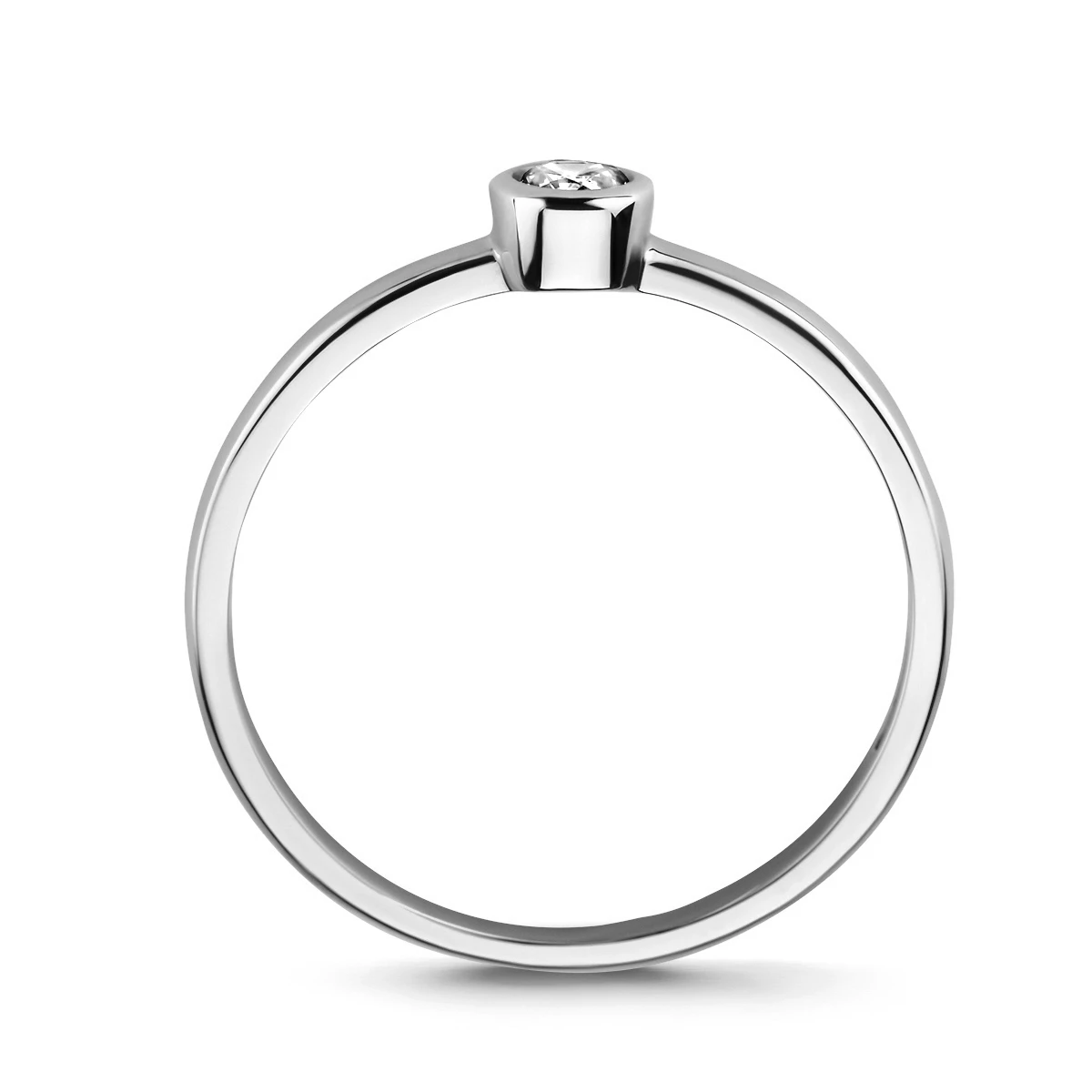 ring zirkonia 14K witgoud