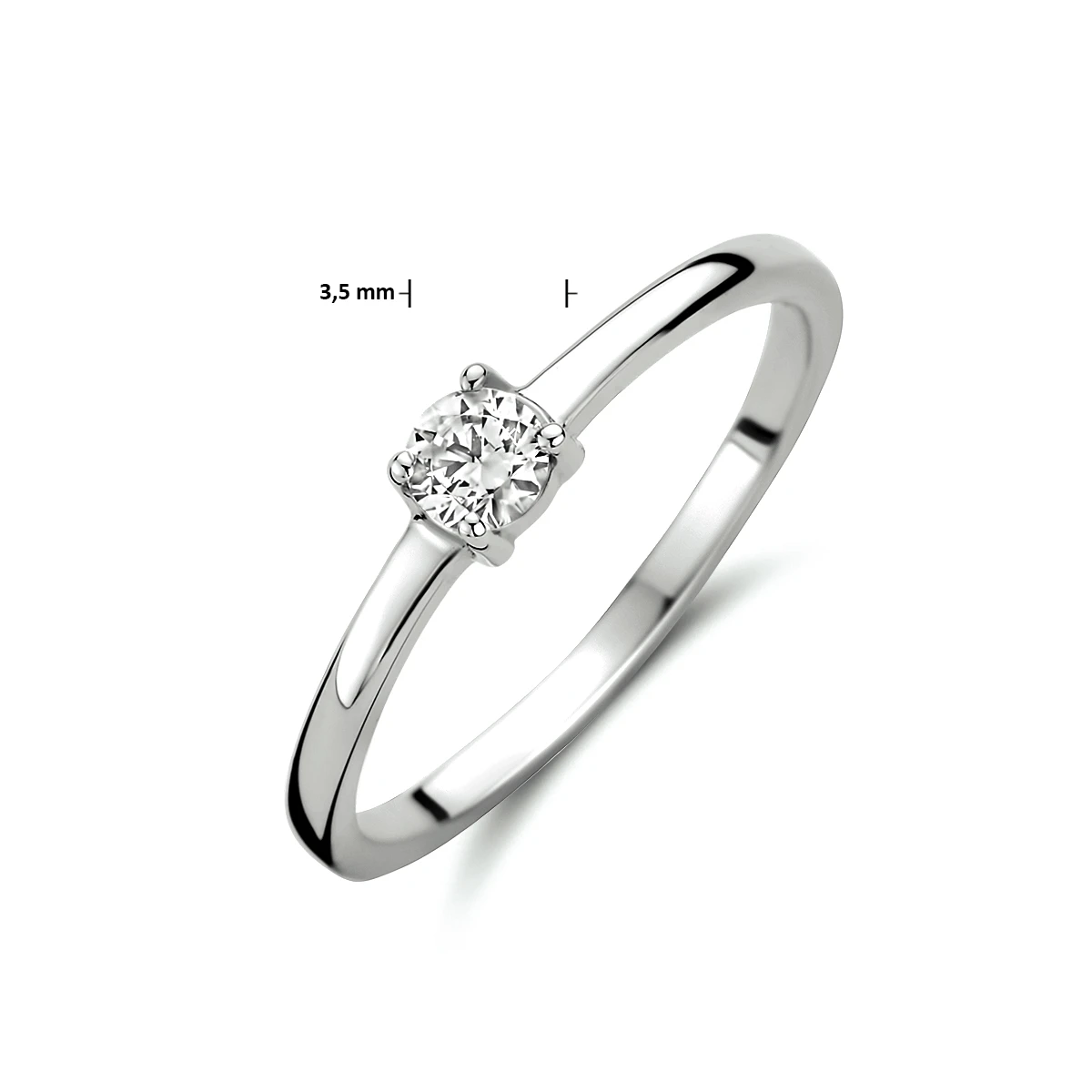 ring zirkonia 14K witgoud