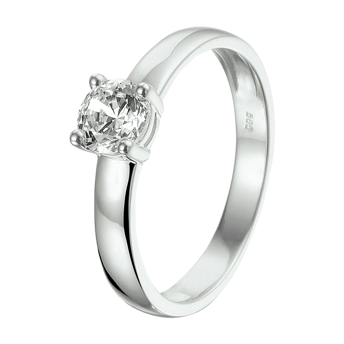 ring zirkonia 14K witgoud