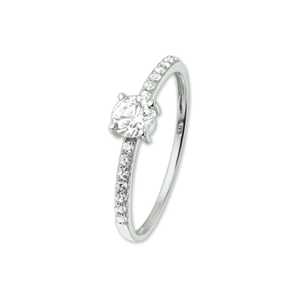 ring zirkonia 14K witgoud