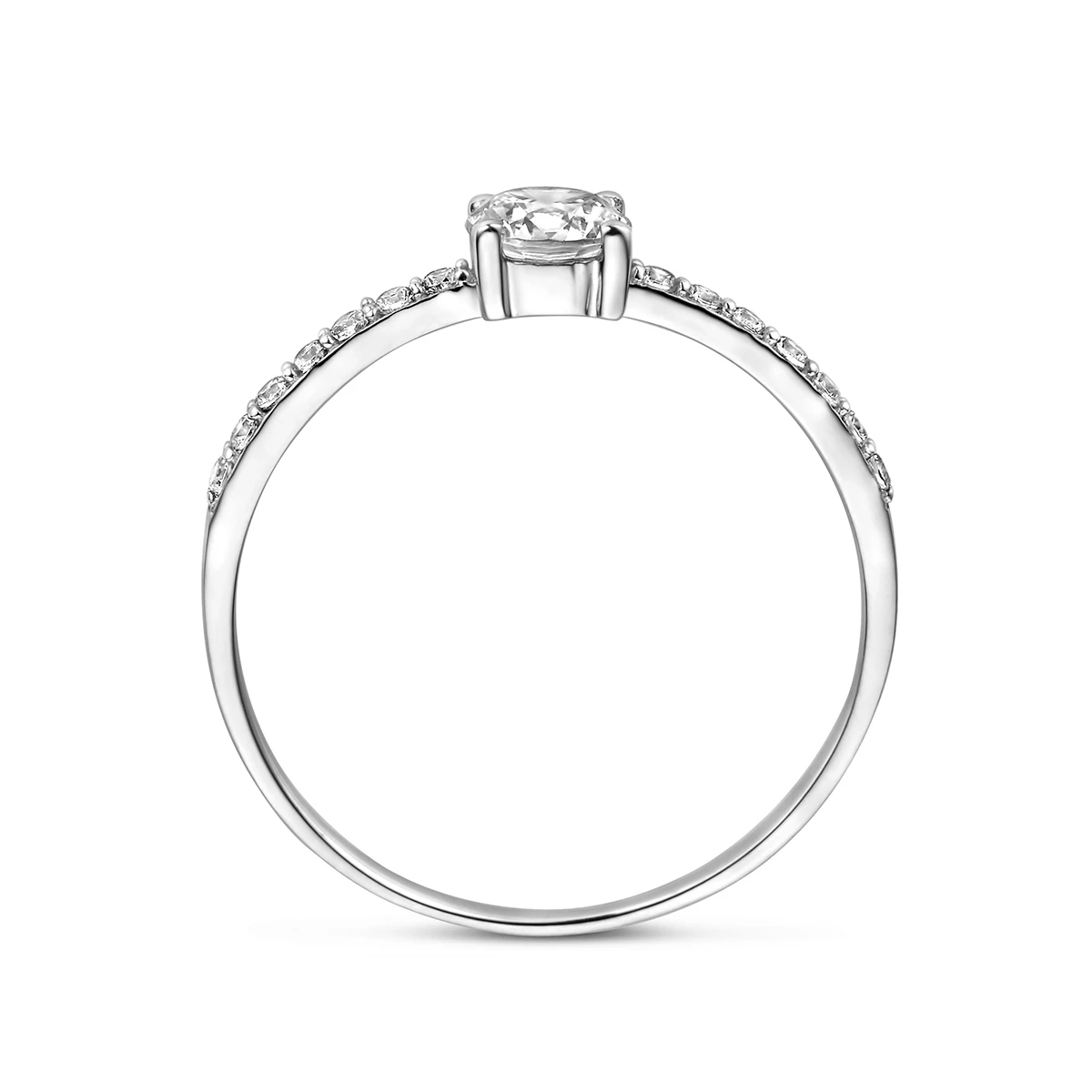ring zirkonia 14K witgoud