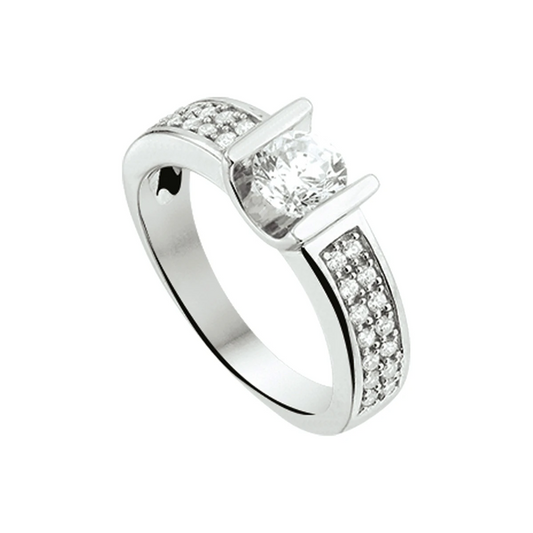 ring zirkonia 6,6 mm zilver gerhodineerd