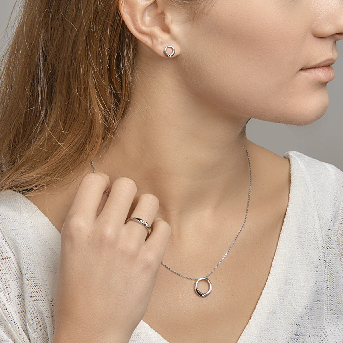ring zirkonia poli/mat zilver gerhodineerd