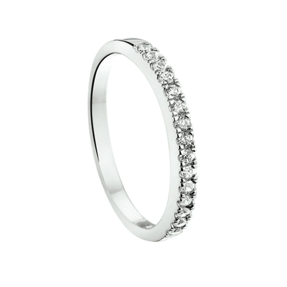 ring zirkonia zilver gerhodineerd