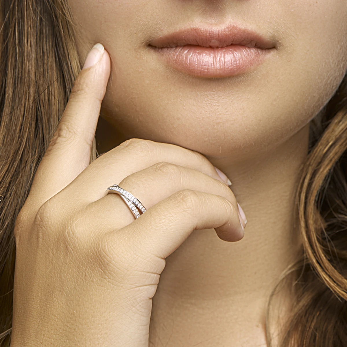 ring zirkonia zilver gerhodineerd