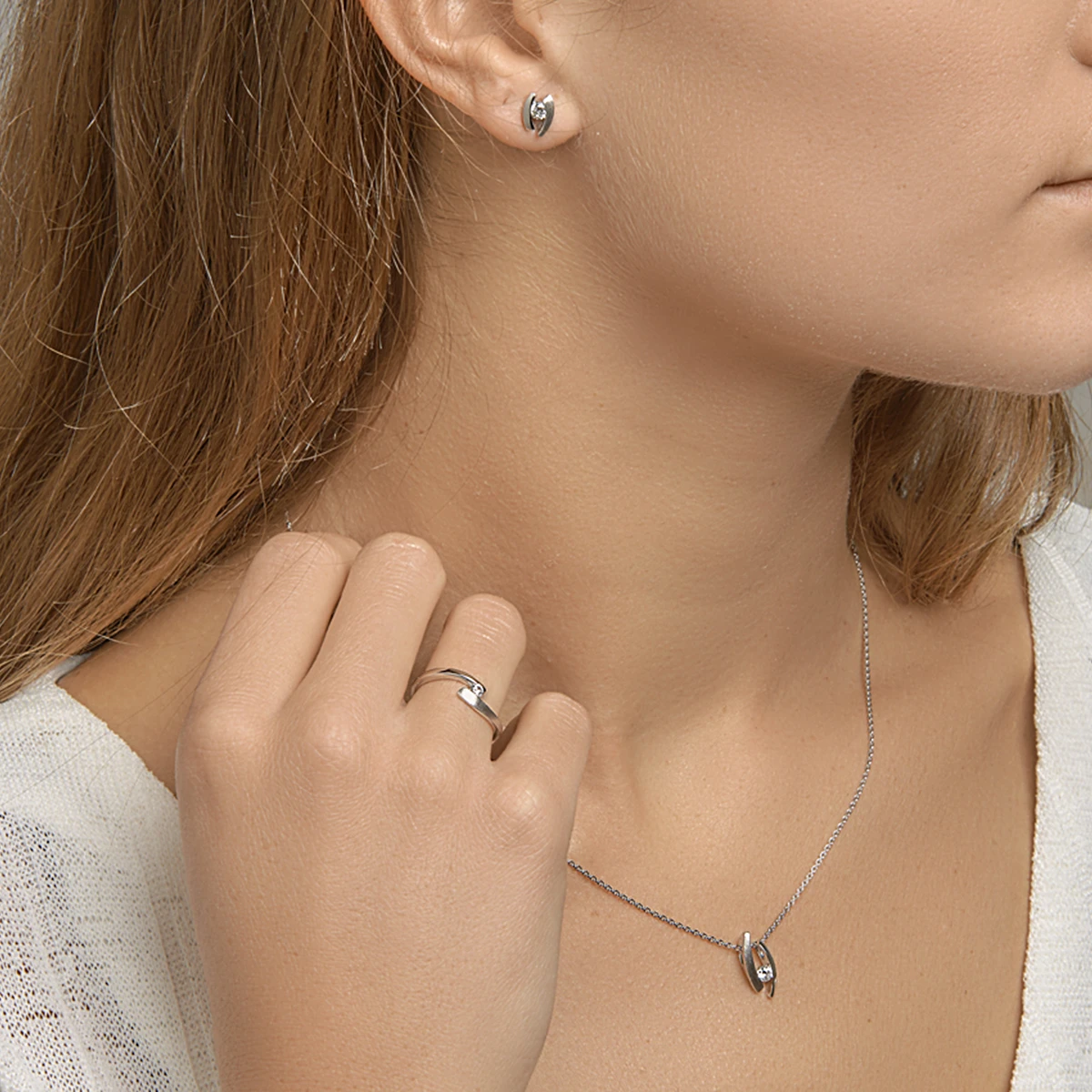 ring zirkonia zilver gerhodineerd