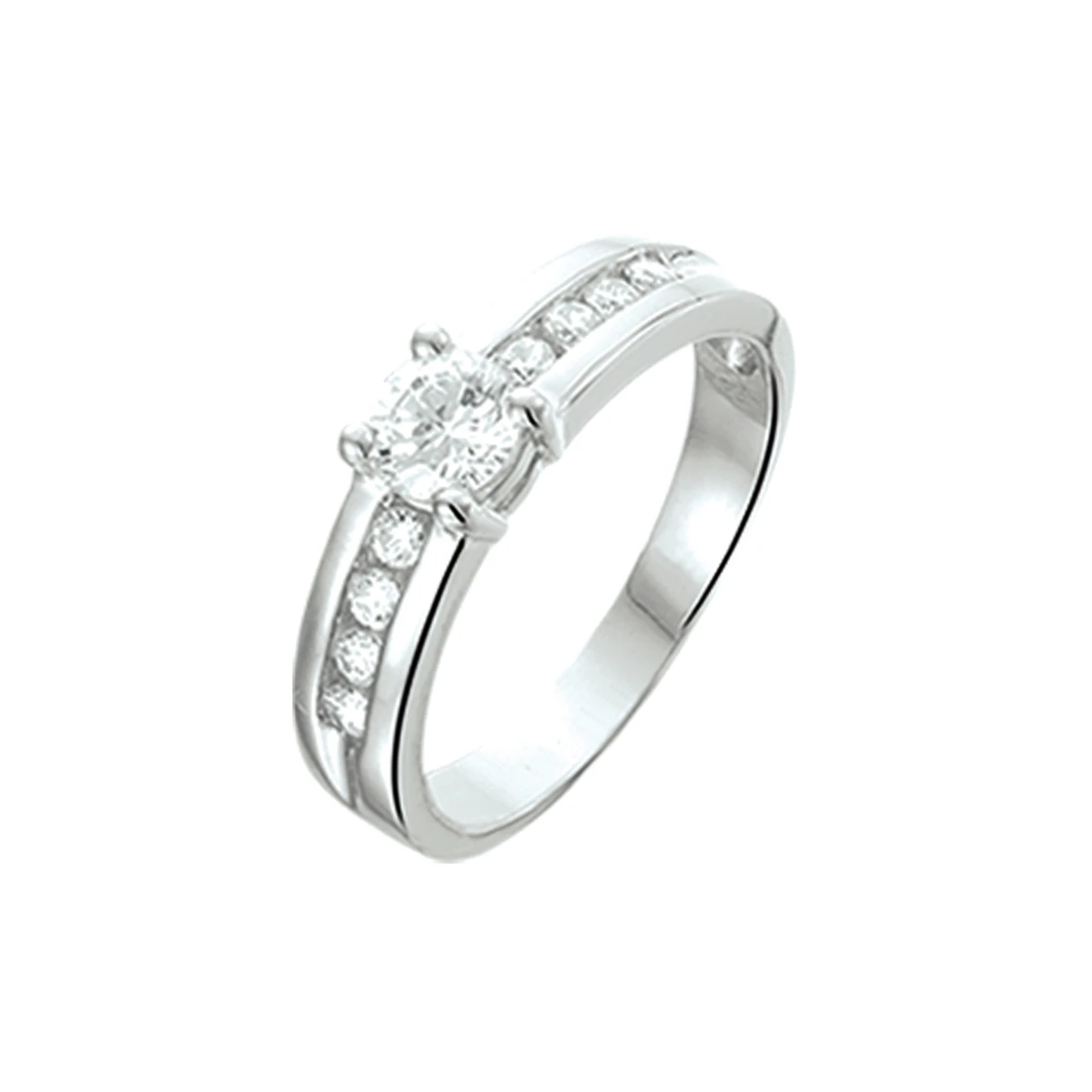 ring zirkonia zilver gerhodineerd