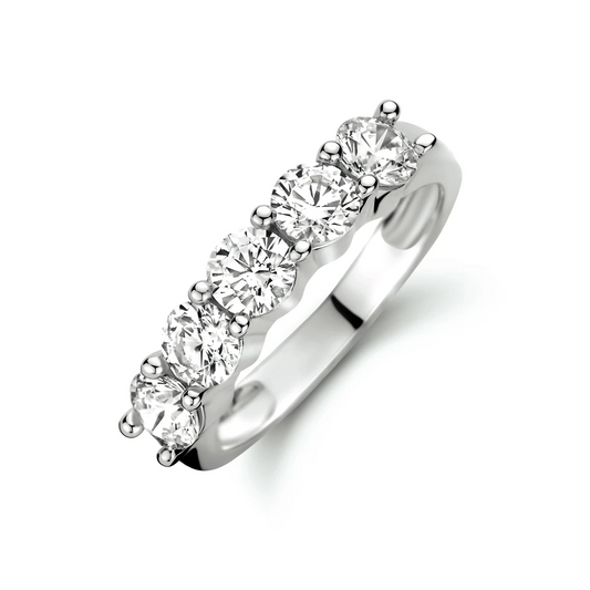 ring zirkonia zilver gerhodineerd